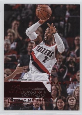2015-16 Panini Prestige Bonus Shots Red 187/199 Wesley Matthews #39 0w8