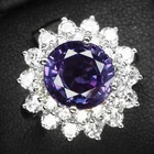 Glittering Color Change Alexandrite 3.90Ct 925 Sterling Silver White Gold Rings