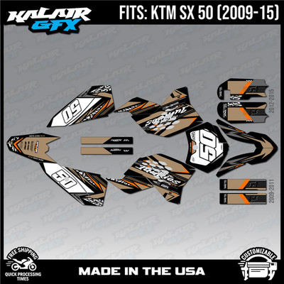 Graphics Kit for KTM 50SX (2009-2015) MINI ADVENTURE PRO SR JR Rugged-Tan