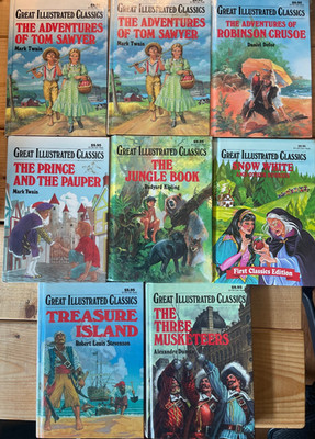 Lot of 8 Great Illustrated Classics HC Baronet Snow White The Jungle Book & More