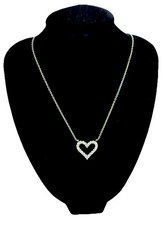 Heart Cubic Zirconia Pendant with Sterling Silver 18 Necklace