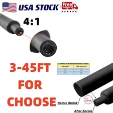3-45FT Heat Shrink Tubing Dual Wall Adhesive  Waterproof Shrinkable Wrap 4:1