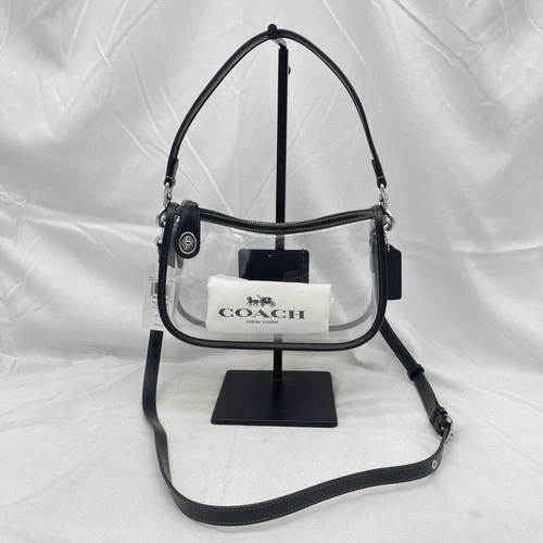 Coach Womens Stadium Swinger Shoulder Crossbody Bag CBH13 Black/Clear