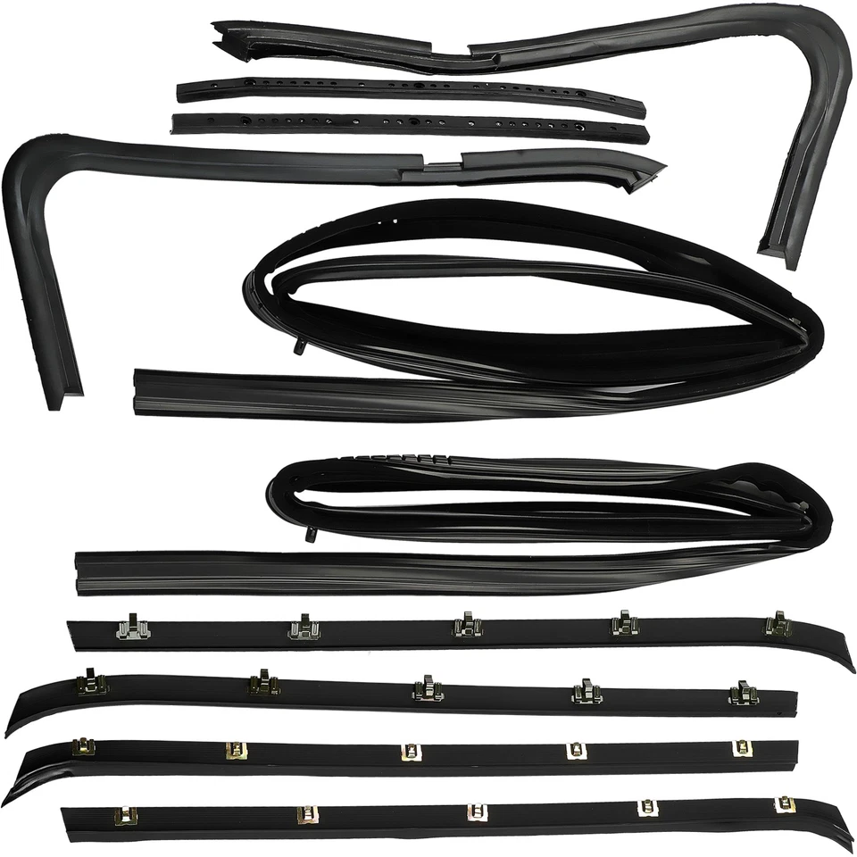 12 Pc Set Door Weatherstrip Rubber Seal Kit for Chevy GMC Pickup Truck 73-80 Foto 2 de 4