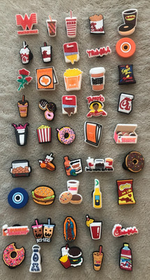 Croc like Shoe Charms-Fun Fast Foods- 45pc-(New)