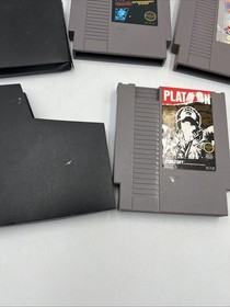 Lot of 3 Nintendo NES Game Cartridges Tested - Platoon,Blade Of Steel, Wrestling