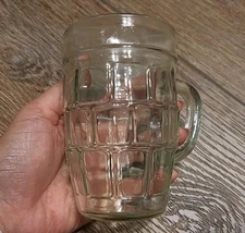 VTG Green Glass Beer Mug 8oz Kvass Drinkware Soviet USSR Neman Glass Factory