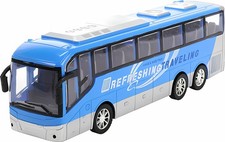 REISEBUS Friktionsantrieb 32cm Blau Linienbus Omnibus Bus Spielzeugbus Modell 72