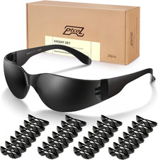 28 Pack Safety Glasses Bulk Pack of 24 4 Unisex Black Tinted Anti-Scratch Prot
