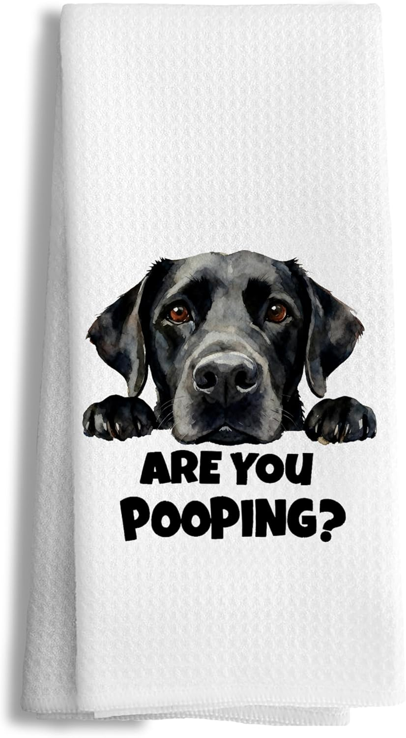 Funny Black Lab Decorative Bathroom Hand Towels, Black Labrador Retriever Gifts,