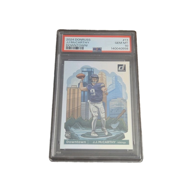 Donruss 2024 Downtown! J.J. McCarthy Rookie #11 Vikings PSA 10