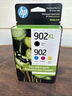 HP 902XL Black & 902 Color Ink Cartridges - 4 Pack  Genuine Original New 07/2026