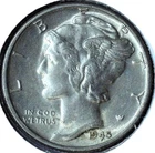1945 P MERCURY DIME - 90% SILVER - 17.9 mm- 2.50 g - OVER $6 MELT VALUE - DM 126