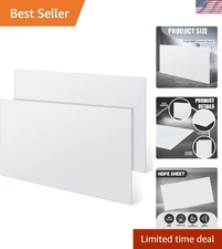 2 Pcs White HDPE Sheet 1/4" Thick 12 x 24 Inch, HDPE Plastic Sheet High Densi...