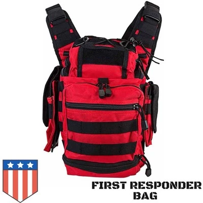 NCSTAR VISM Tactical First Responders Red Utility Bag Shoulder Sling Messenger Pack