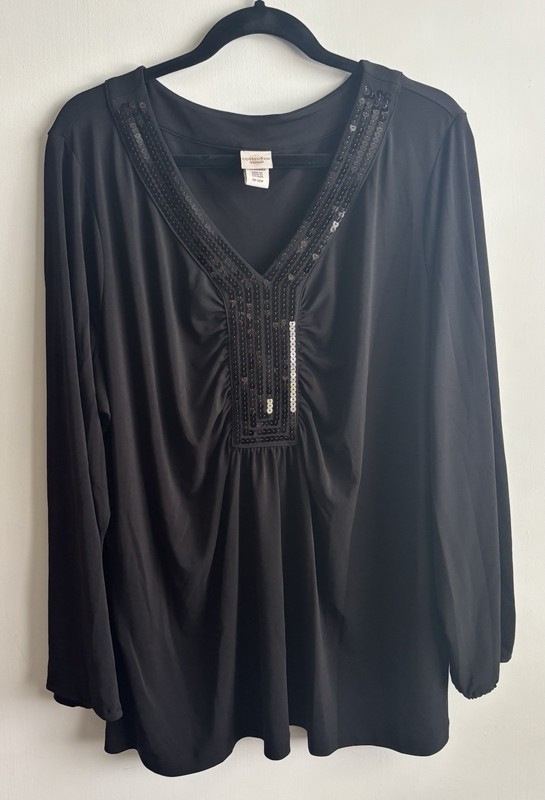 Gorgeous Black Evening Top by Covington 20-22W