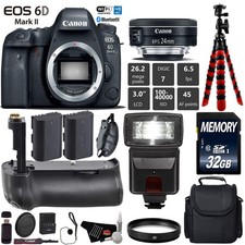 Canon EOS 6D Mark II DSLR Camera With 24mm f/2.8 STM Lens  Professional Battery