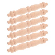 6 piezas husillos de madera para barandilla de cubierta y muebles madera caqui sin terminar