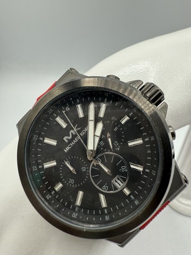 Michael Kors Dylan Stahl 45 mm Chronograph schwarzes Zifferblatt Herren Quarzuhr MK8728 - Bild 10 von 12