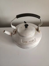 Vintage Aluminum Metal Grease Container Kettle with Lid Farmhouse Kitchen