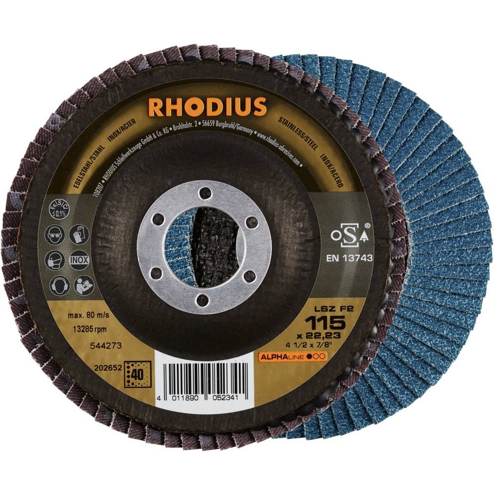 Évitez la surchauffe de l'inox avec le disque à lamelles Rhodius 202652 G40