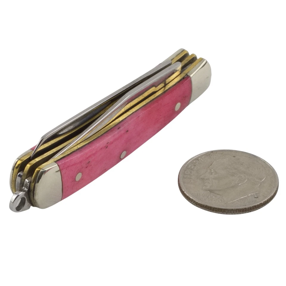 Rough Ryder Tiny Mini Trapper Navaja de Bolsillo RR839 Juego de 3 Rosa Hueso Liso Foto 2 de 2