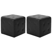 Pouf 2 Stk. Schwarz 30X30X30 Cm Kunstleder