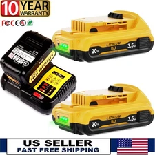 20V 3.5Ah For DEWALT DCB201 20 Volt Max Lithium Compact Battery DCB203 / Charger
