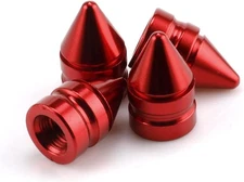 SINGARO Car Tire Valve Caps, 4 Pieces of Universal Aluminum Alloy Red 