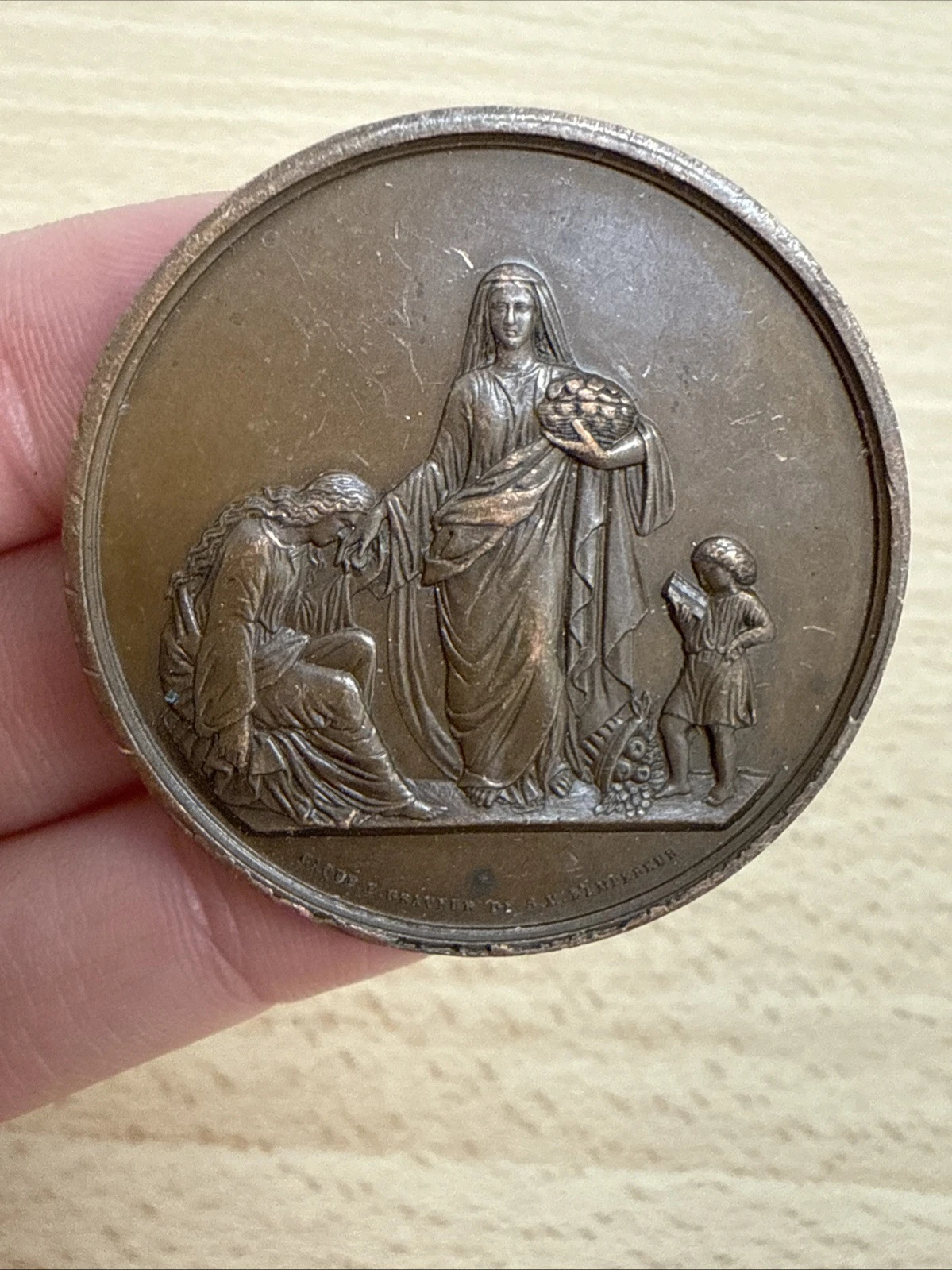 Médaille Arrondissement Quête Pour Les Pauvres 1861-62 En Cuivre