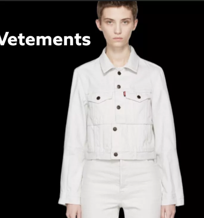 Vetements X Levi's Edition Reworked Re/Done White Denim Jacket XS