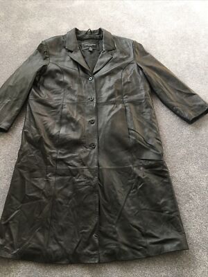 Centigrade Womens Coat Black Leather Buttons Pockets Thermo Plus 3X Zip Lined