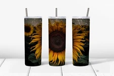 20oz Sunflower sublimated Tumbler With Lid And Straw