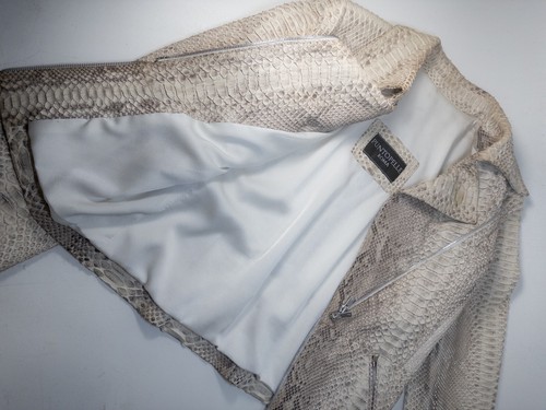 $5400 PuntoPelle Genuine Python Biker Jacket Silk Lined Handmade Luxury ITALY 44 - Picture 7 of 10