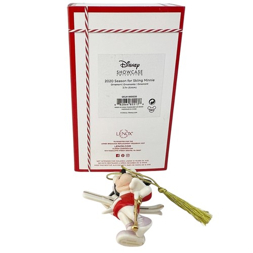 Lenox China Minnie Mouse 2020 Season for Skiing Disney Xmas Ornament MIB - Picture 8 of 10