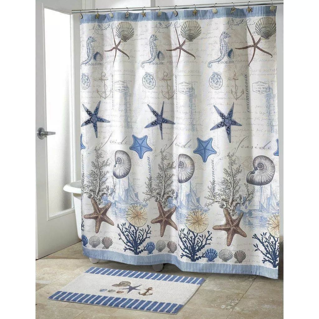 Allover Fruits Patterned Shower Curtain