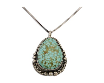 アクセサリー indian jewelry navajo pendant Navajo Pendant 925 Silver Turquoise Native Artist Signed The Blue