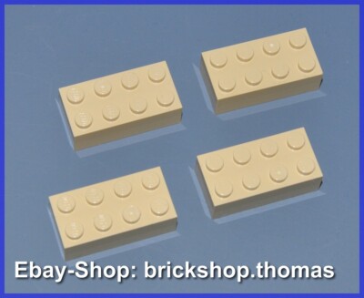 Lego 4 x Bausteine Steine beige 2x4 - 3001 - Basic Bricks Tan - NEU / NEW