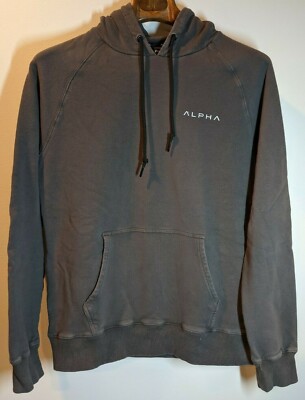 Alpha Clothing Co Comfort Fleece Long Sleeve Grey Hoodie Men's Size Medium