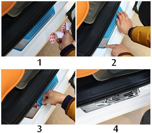 DACIA SANDERO (2016-2021) DOOR SILL SCUFF PROTECTOR PLATES LOGO SDR001 - Picture 4 of 4