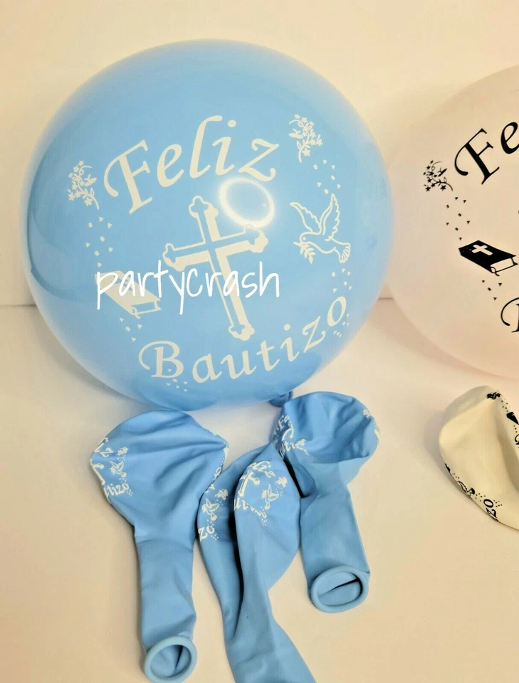 72 Bautizo Globos Party Favors Decoration White Pink Blue - Image 4 of 4