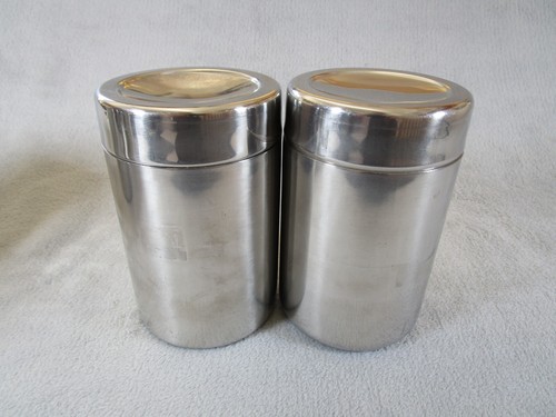 5 Lovely Vintage Hong Kong Stainless Steel Lidded Storage Canister Containers - Picture 6 of 11
