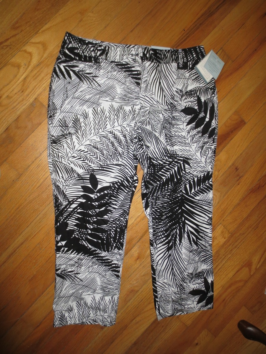 Women's Jaclyn Smith Spencer Fit Black/White Slim Fit Cropped