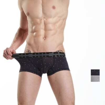 Seobean Men's Boxer Briefs Pouch Dot Boy Underpants Cotton Breathable Underwear