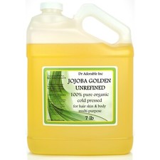JOJOBA OIL BY DR.ADORABLE 100 PURE ORGANIC GOLDEN COLD PRESSED 1 Gallon Free SH