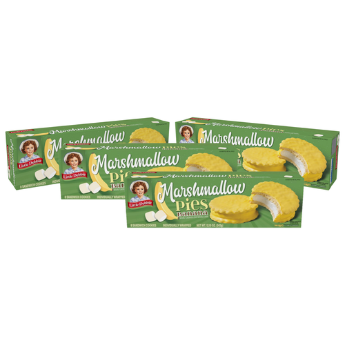 Little Debbie Banana Marshmallow Pies, 4 Boxes, 32 Banana Flavored
