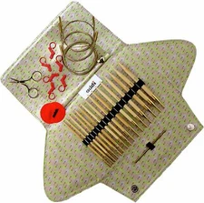 addi Click Bamboo Gold Edition * Extended Set * Interchangeable Knitting Needles