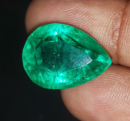 Pear Shape Natural Emerald Loose Gemstone 10.70 Ct Certified With Free Gift - 第 4/6 張圖片
