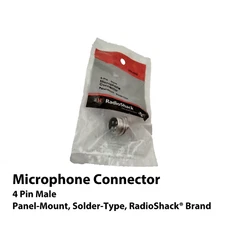 4-Pin Male Microphone Connector, Panel-Mount, Solder-type, RadioShack® 274-0002