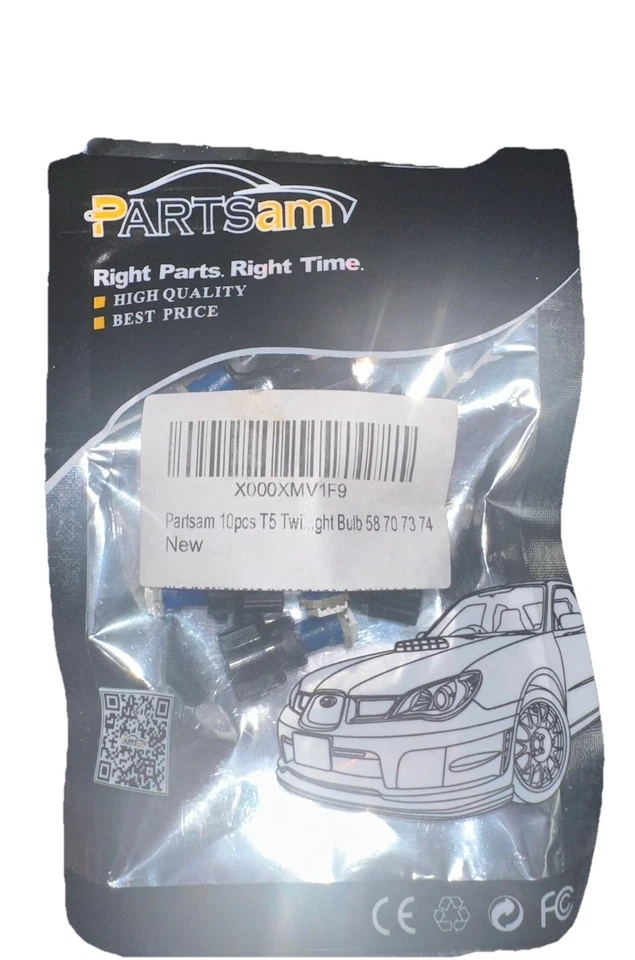Светодиодные лампы Partsam T5 на танкетке для приборной панели приборной панели 10 шт. - Изображение 3 из 3